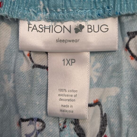 NWT Women's 1XP Penguin Snowflake PJ Pants Lounge Fashion Bug Blue Cotton - Picture 11 of 13